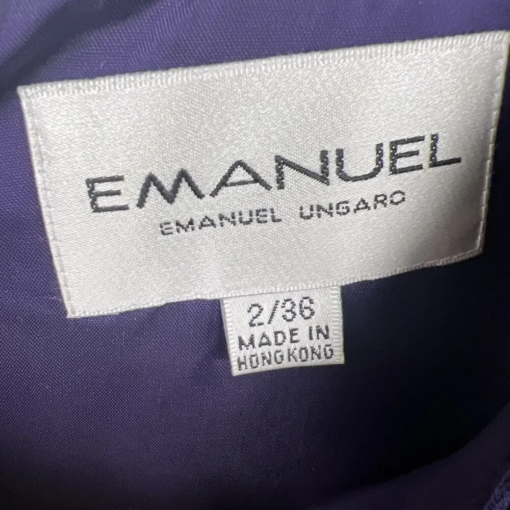 Emanuel Ungaro Purple Sleeveless Dress & Blazer/Jacket Set Suit‎ Size 2 / 36